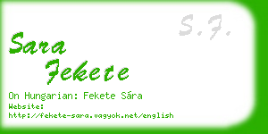 sara fekete business card